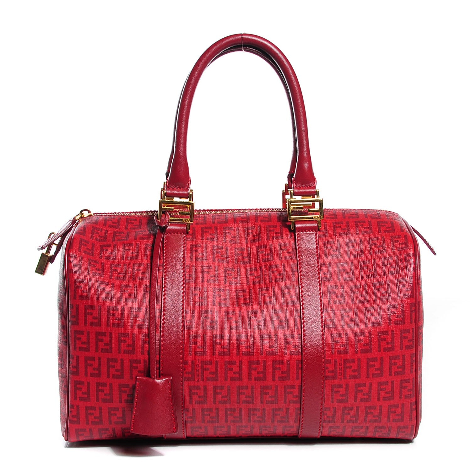 Fendi Zucchino Spalmati Vitello Medium Forever Boston Bordeaux Rubino 1 of 9