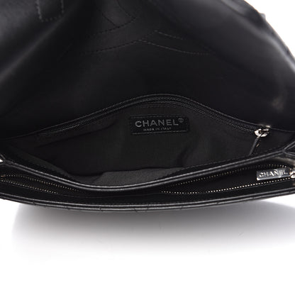 Chanel Lambskin Chevron Quilted Studded Stud Wars Flap Clutch Black 5 of 12