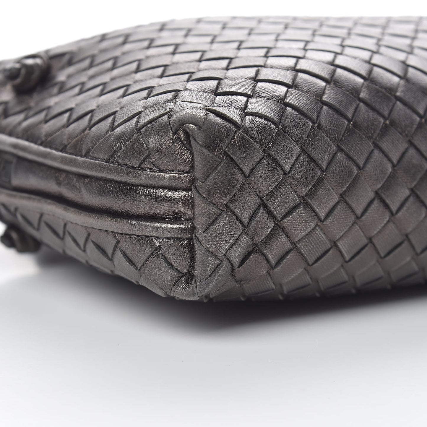 Metallic Nappa Intrecciato Nodini Crossbody Messenger Bronze