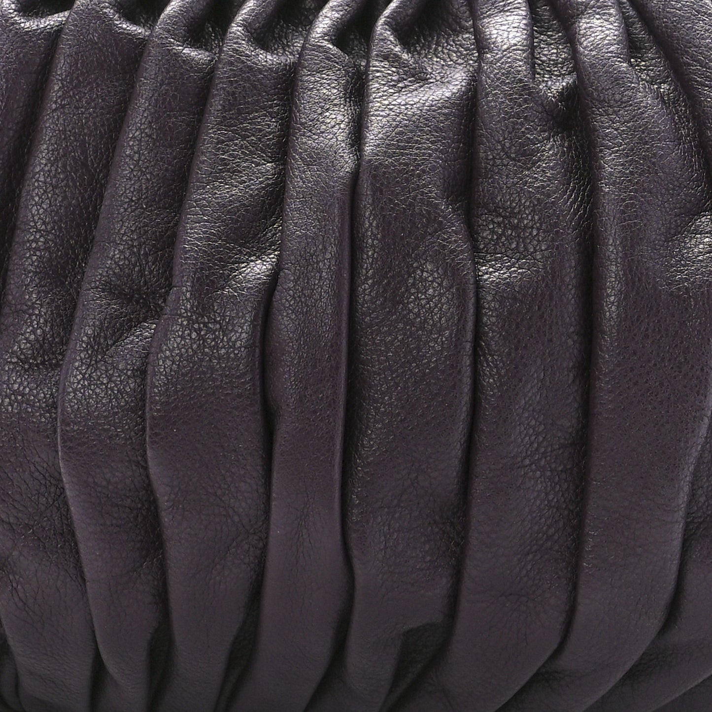 Calfskin Pleated Balloon Bag Eggplant