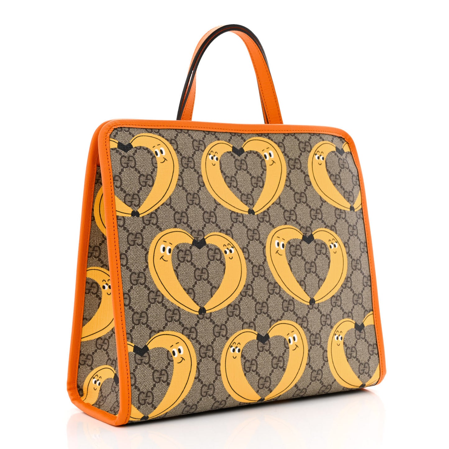 GG Supreme Monogram Banana Childrens Tote Beige Ebony Multicolor Carrot Orange