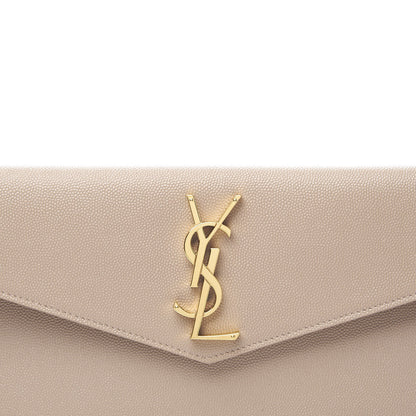 Saint Laurent Grain De Poudre Uptown Pouch Dark Latte 9 of 10
