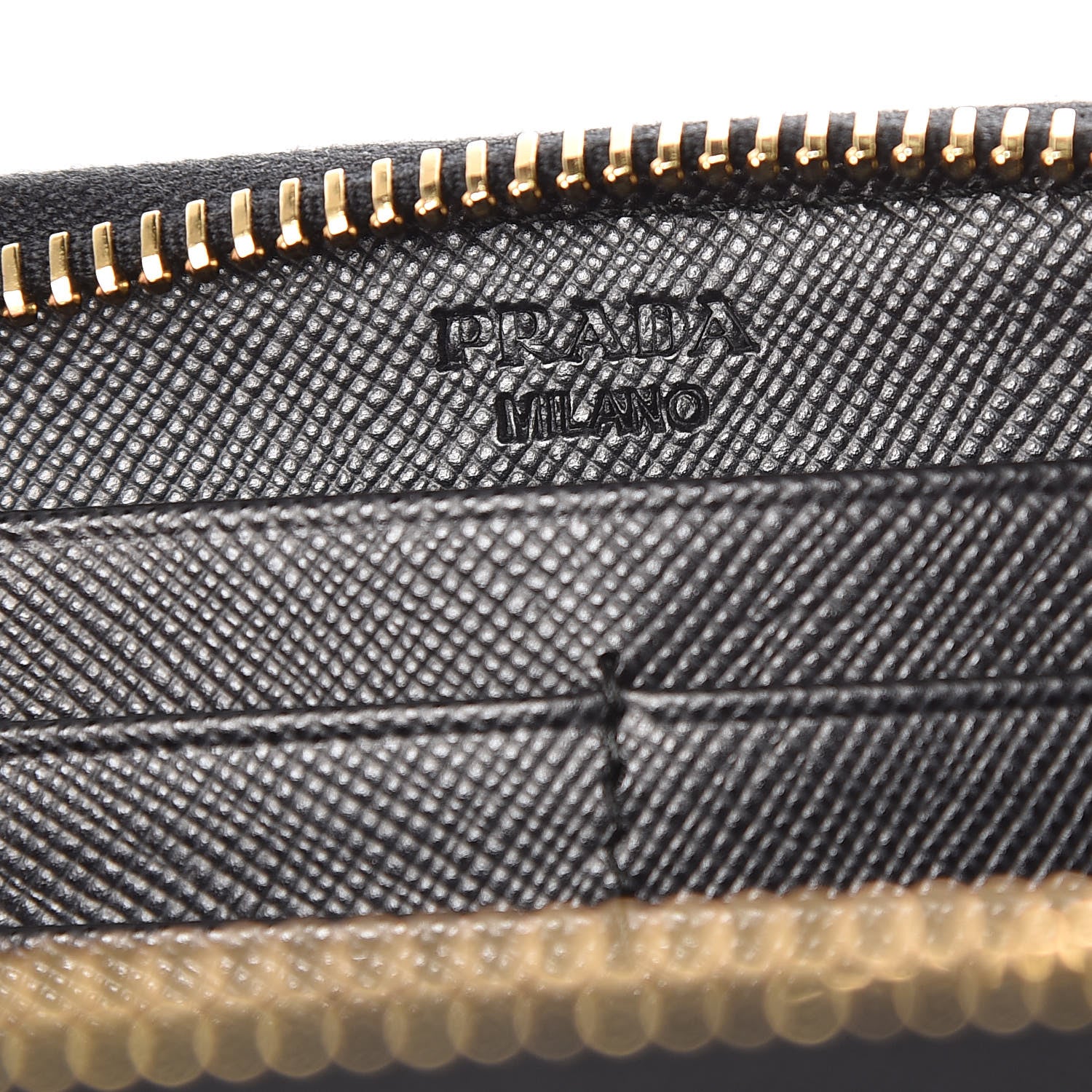 Prada Saffiano Metal Zip Around Wallet Black 6 of 7