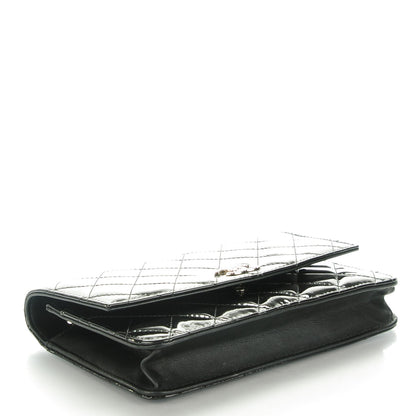 Chanel Patent Quilted Brilliant Wallet On Chain WOC Black 4 of 8