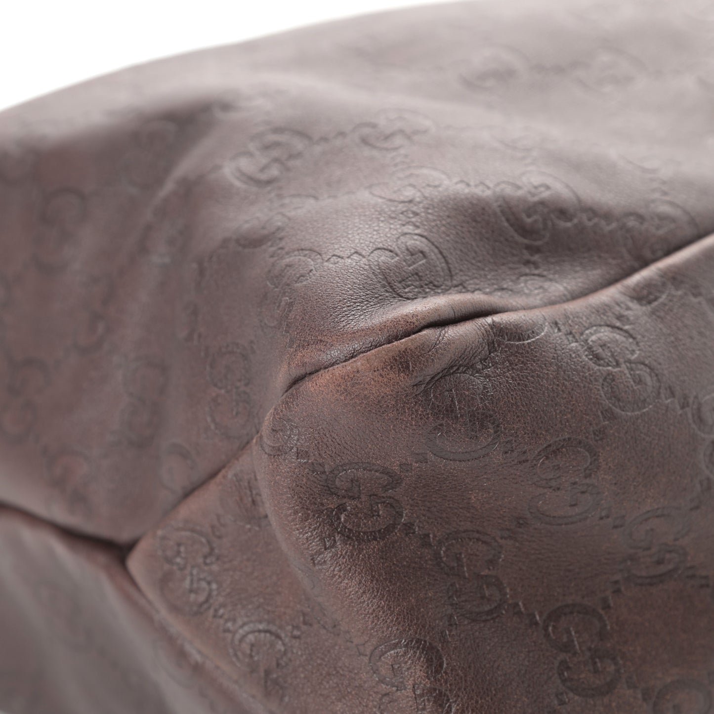 Guccissima Medium Horsebit Chain Hobo Dark Brown