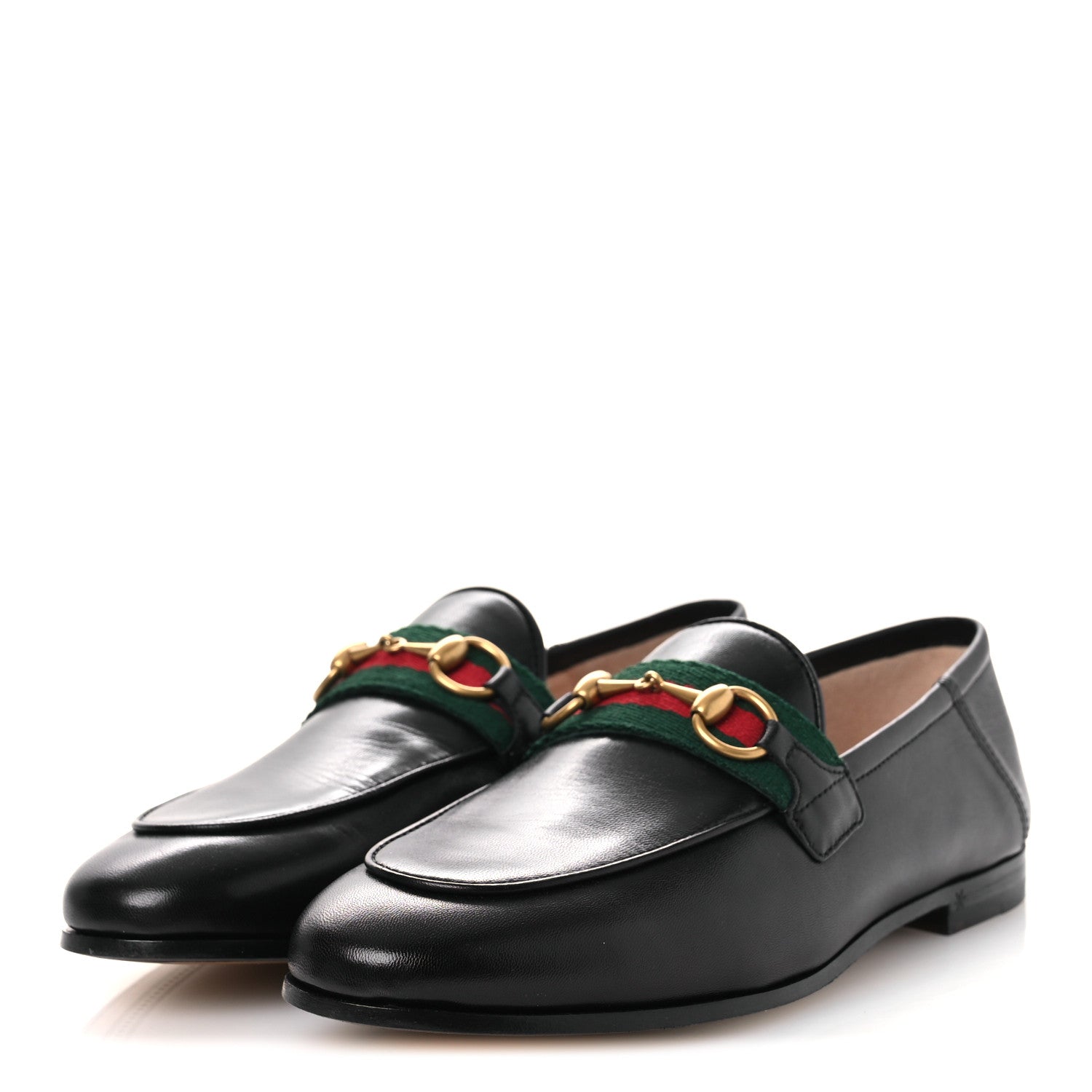 Gucci Malaga Kid Web Womens Horsebit Loafers 35 Black 4 of 12