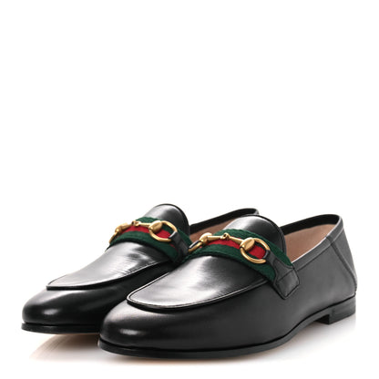 Gucci Malaga Kid Web Womens Horsebit Loafers 35 Black 4 of 12
