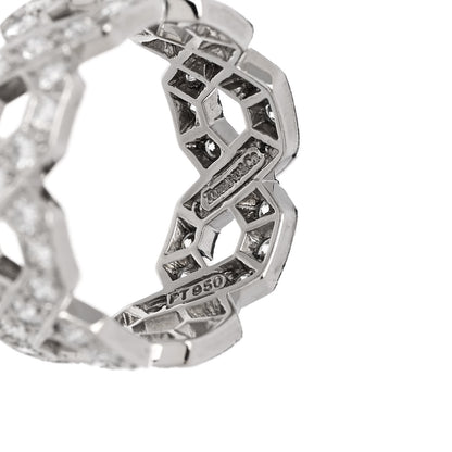 Tiffany Platinum Diamond Wide Eternal Link Band Ring 51 5.75 4 of 5
