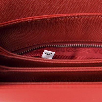 Prada Saffiano Tessuto Nylon Chain Shoulder Bag Rosso 8 of 11