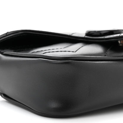 Gucci Calfskin Matelasse Super Mini GG Marmont Shoulder Bag Black 9 of 11
