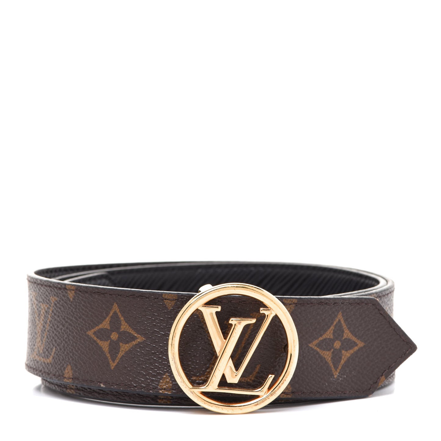 Monogram Epi 35mm LV Circle Reversible Belt 80 32 Black