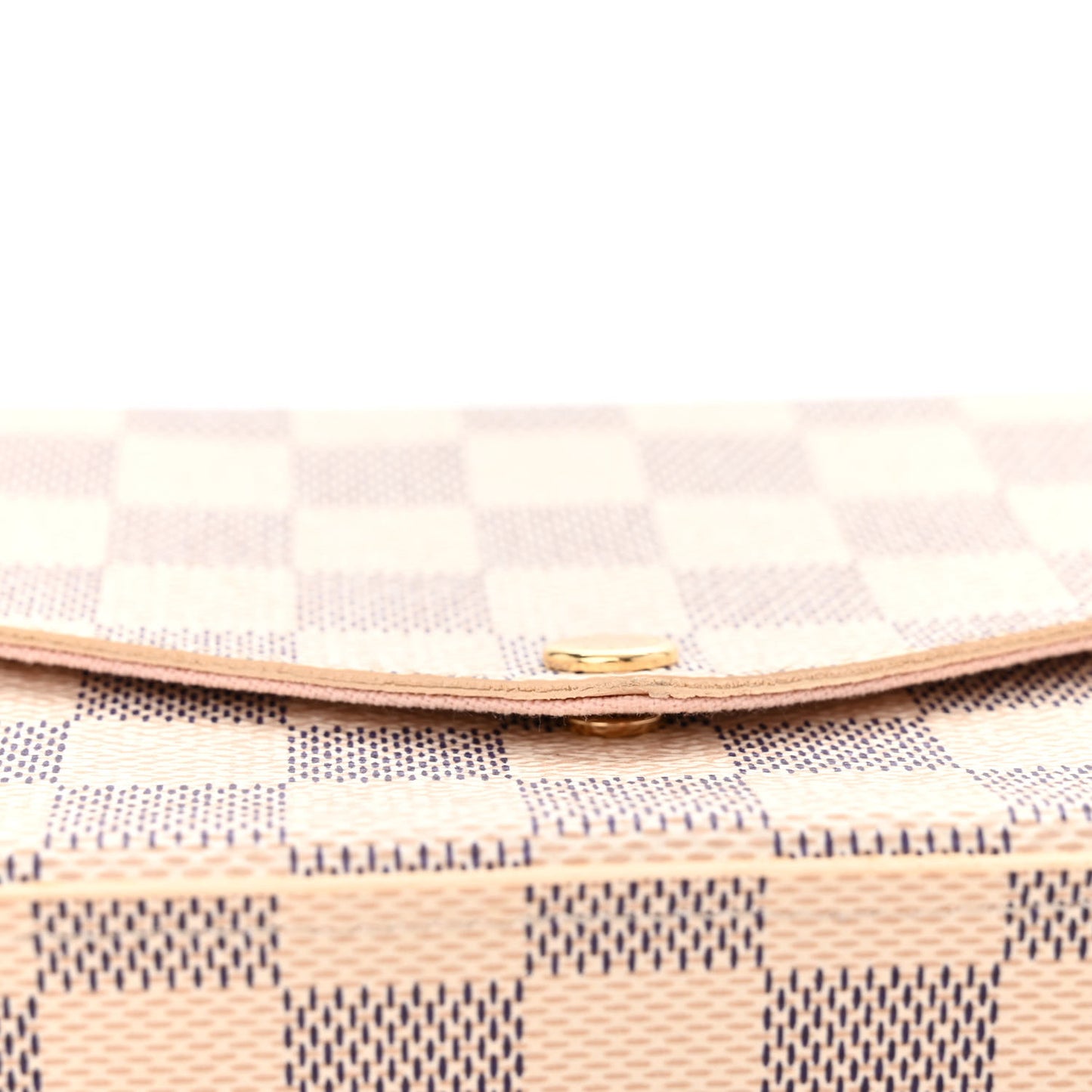 Damier Azur Pochette Felicie Chain Wallet Rose Ballerine