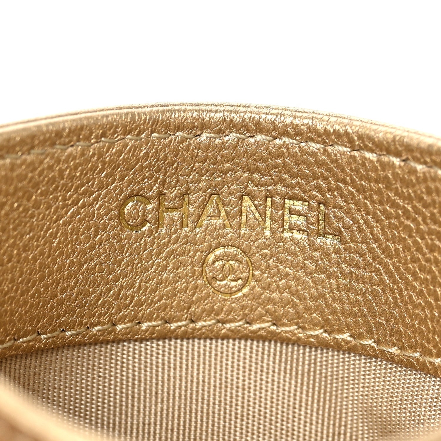 Chanel Metallic Lambskin Quilted Chanel 19 Card Holder Gold 7 of 9