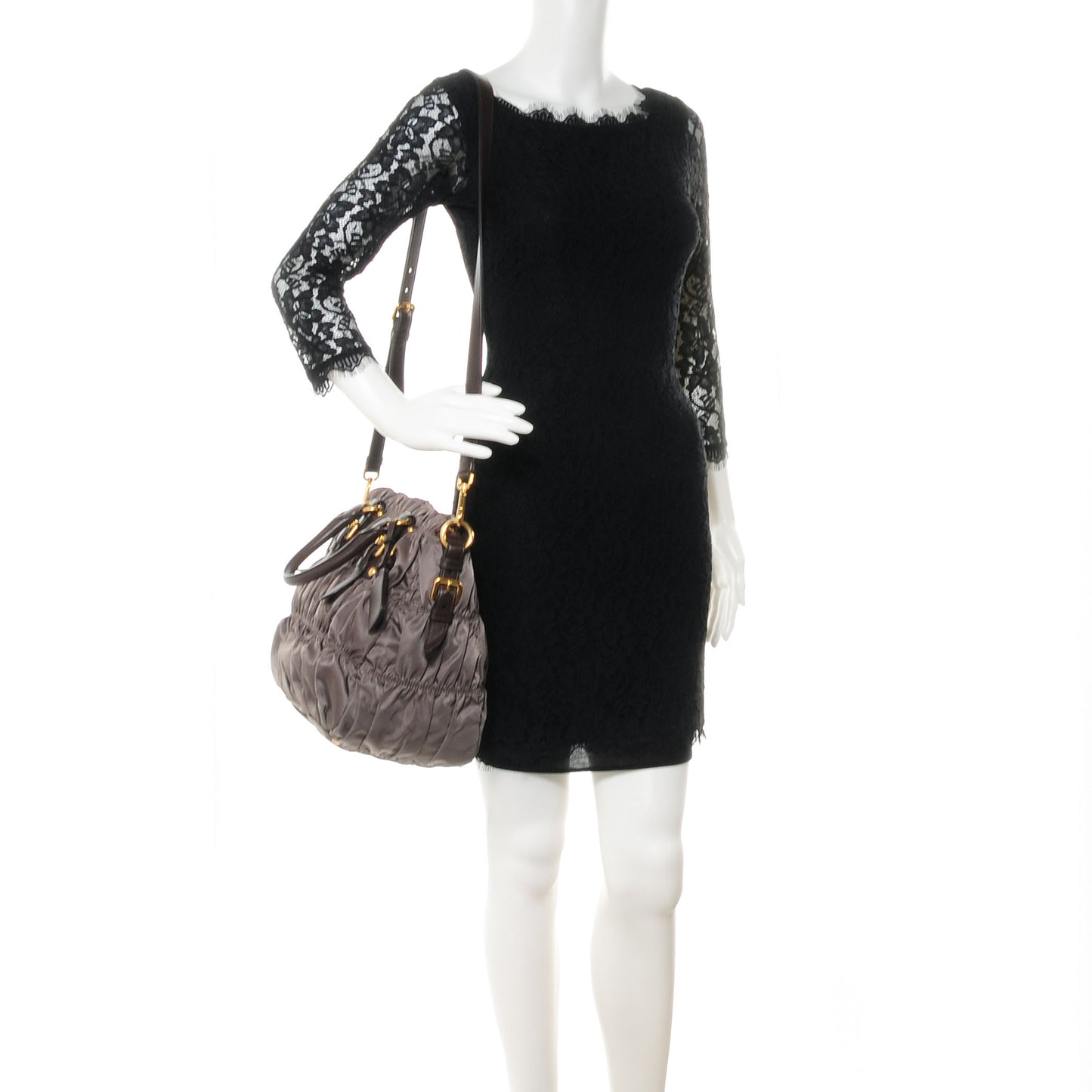 Tessuto Nylon Gaufre Tote Fumo