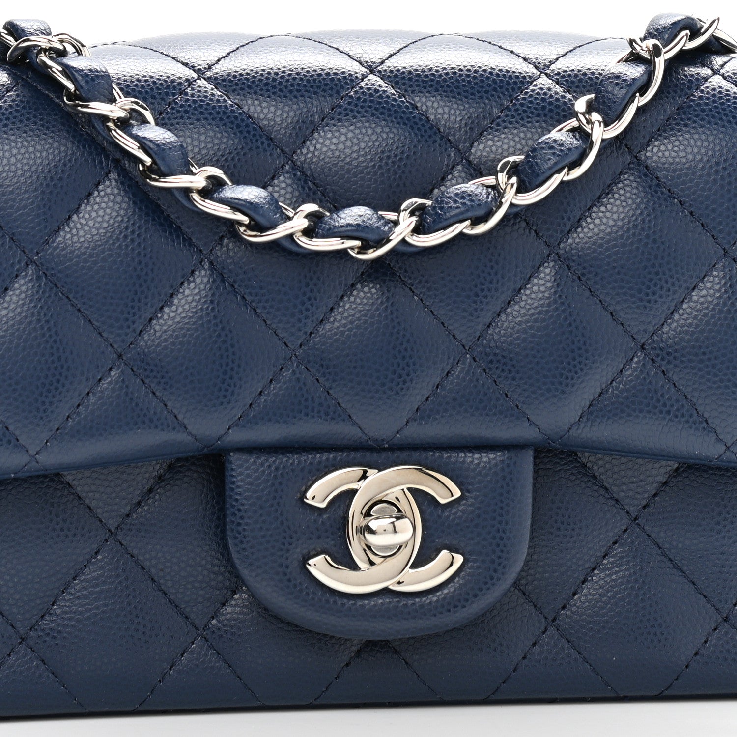 Chanel Caviar Quilted Mini Rectangular Flap Navy 8 of 11