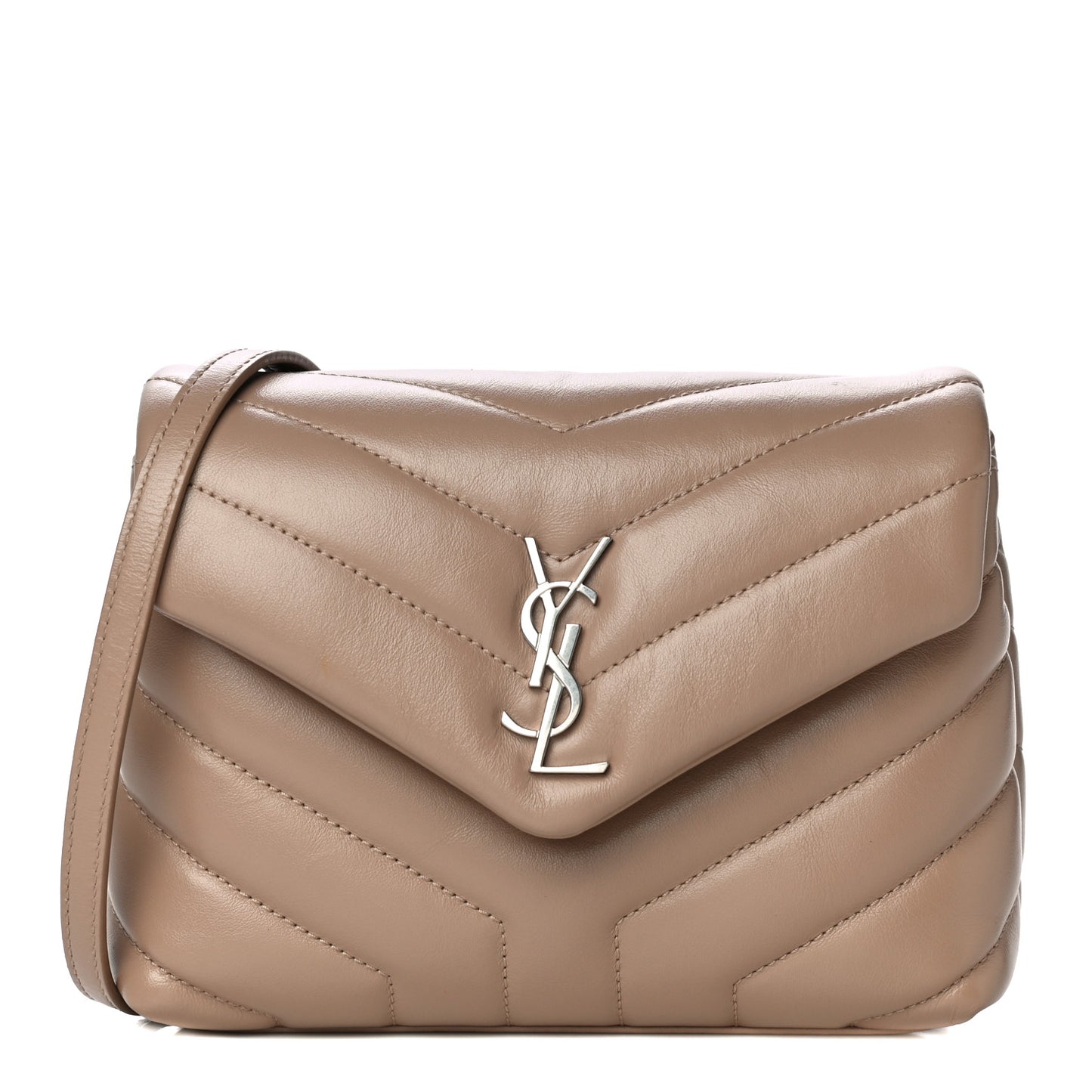 Calfskin Y Quilted Monogram Toy Loulou Crossbody Bag Latte