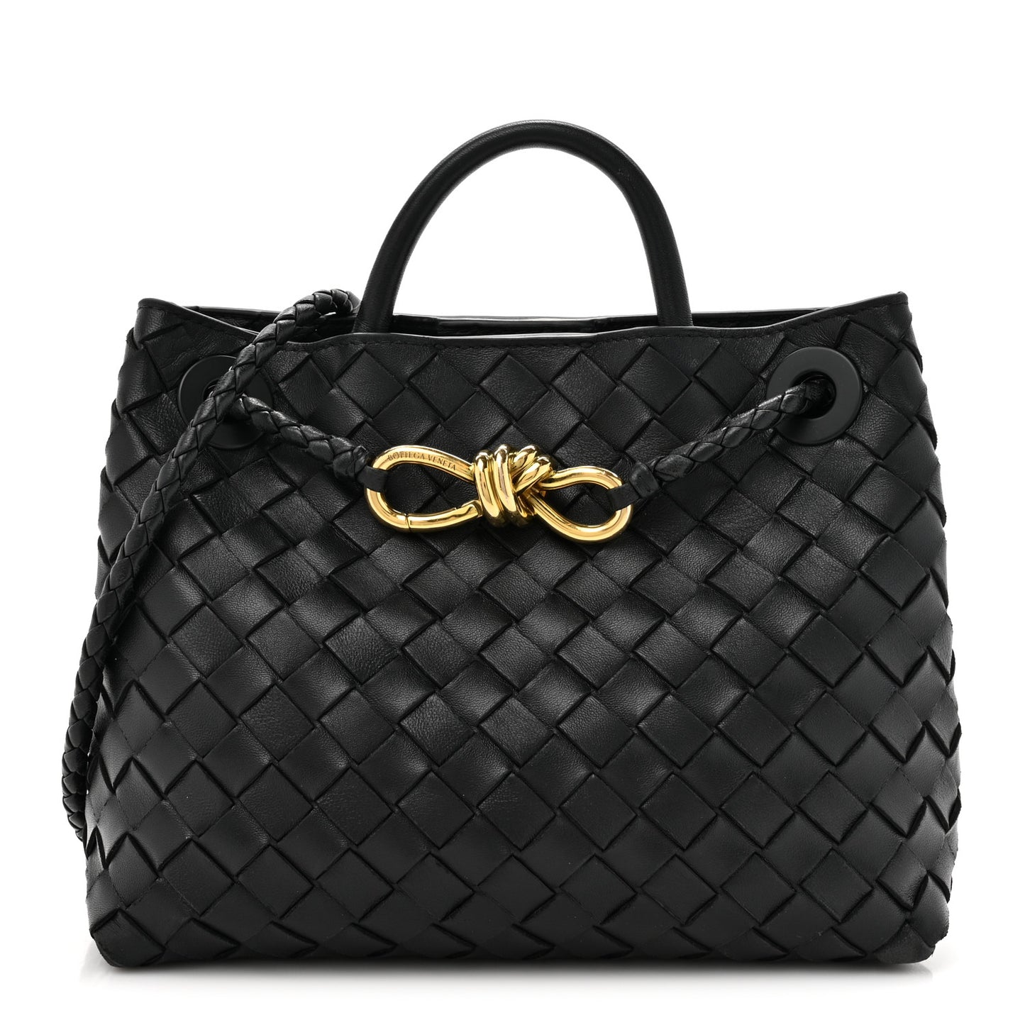 Nappa Intrecciato Small Andiamo Shoulder Bag Black