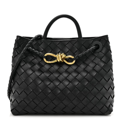 Bottega Veneta Nappa Intrecciato Small Andiamo Shoulder Bag Black 1 of 15