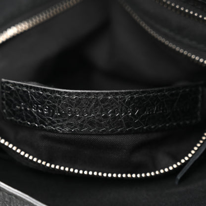 Balenciaga Agneau Classic Silver Hardware S City Logo Strap Black White 8 of 11