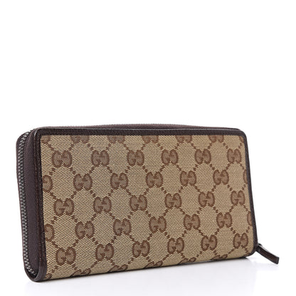 Gucci Monogram Metal Bar Zip Around Wallet Dark Brown 3 of 8