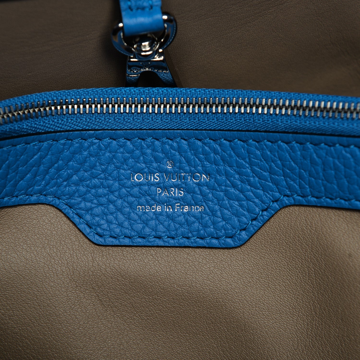 Louis Vuitton Taurillon Capucines MM Electric Blue 6 of 6