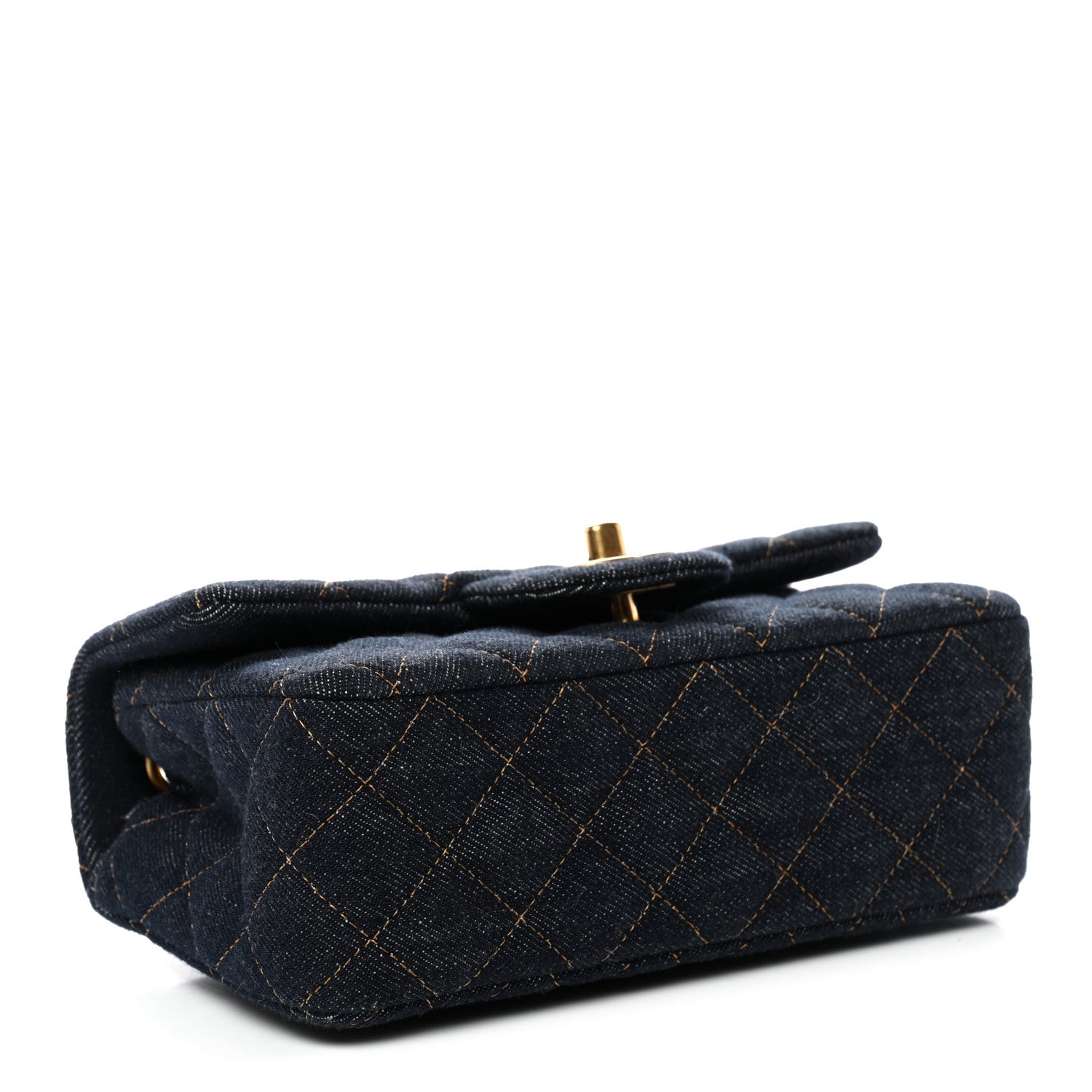Chanel Denim Quilted Mini Rectangular Flap Dark Blue 4 of 11