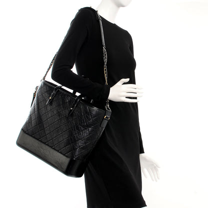 Chanel Calfskin Quilted Large Gabrielle Shopping Tote Black 2 of 10