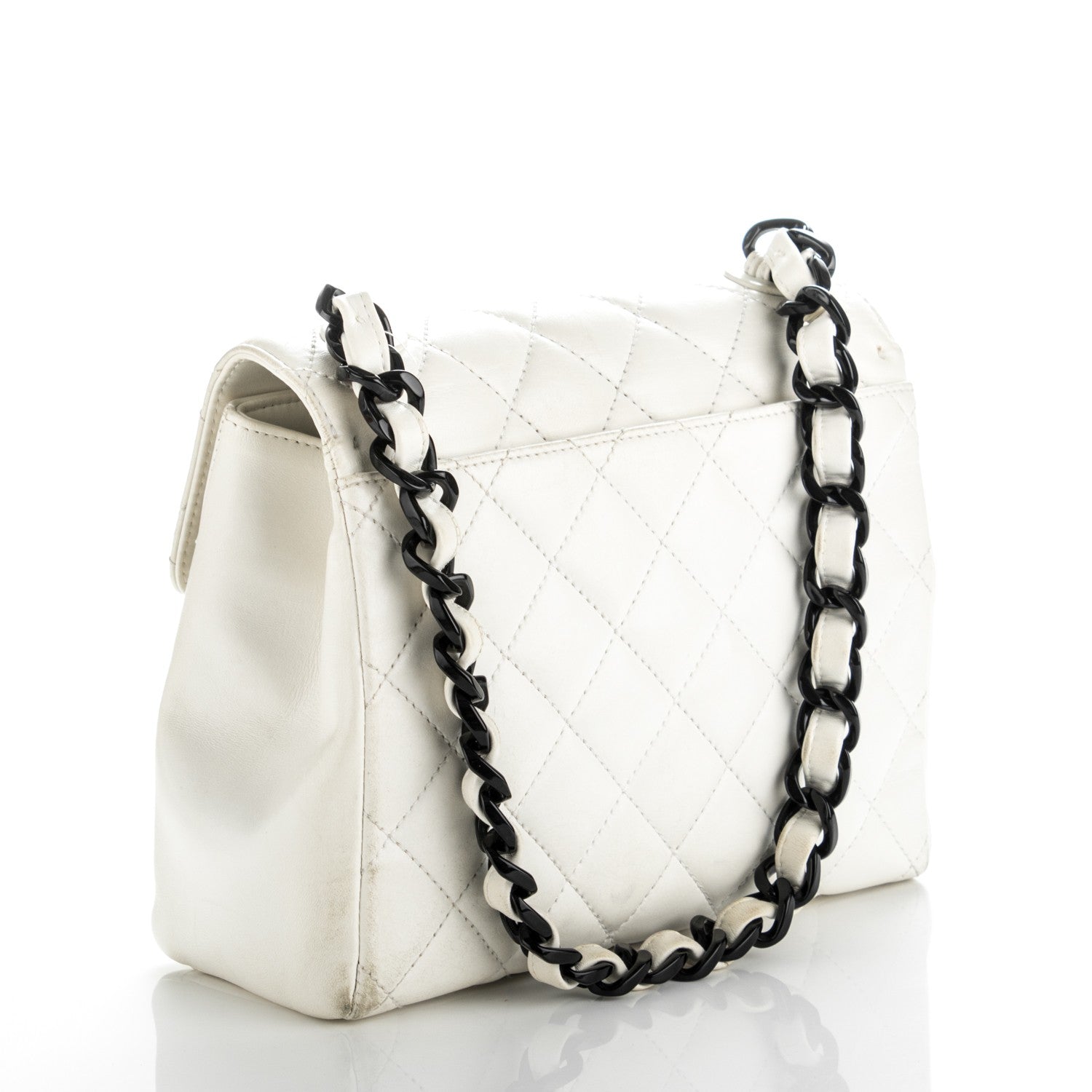 Chanel Lambskin Quilted Bekko Resin Flap White 3 of 9