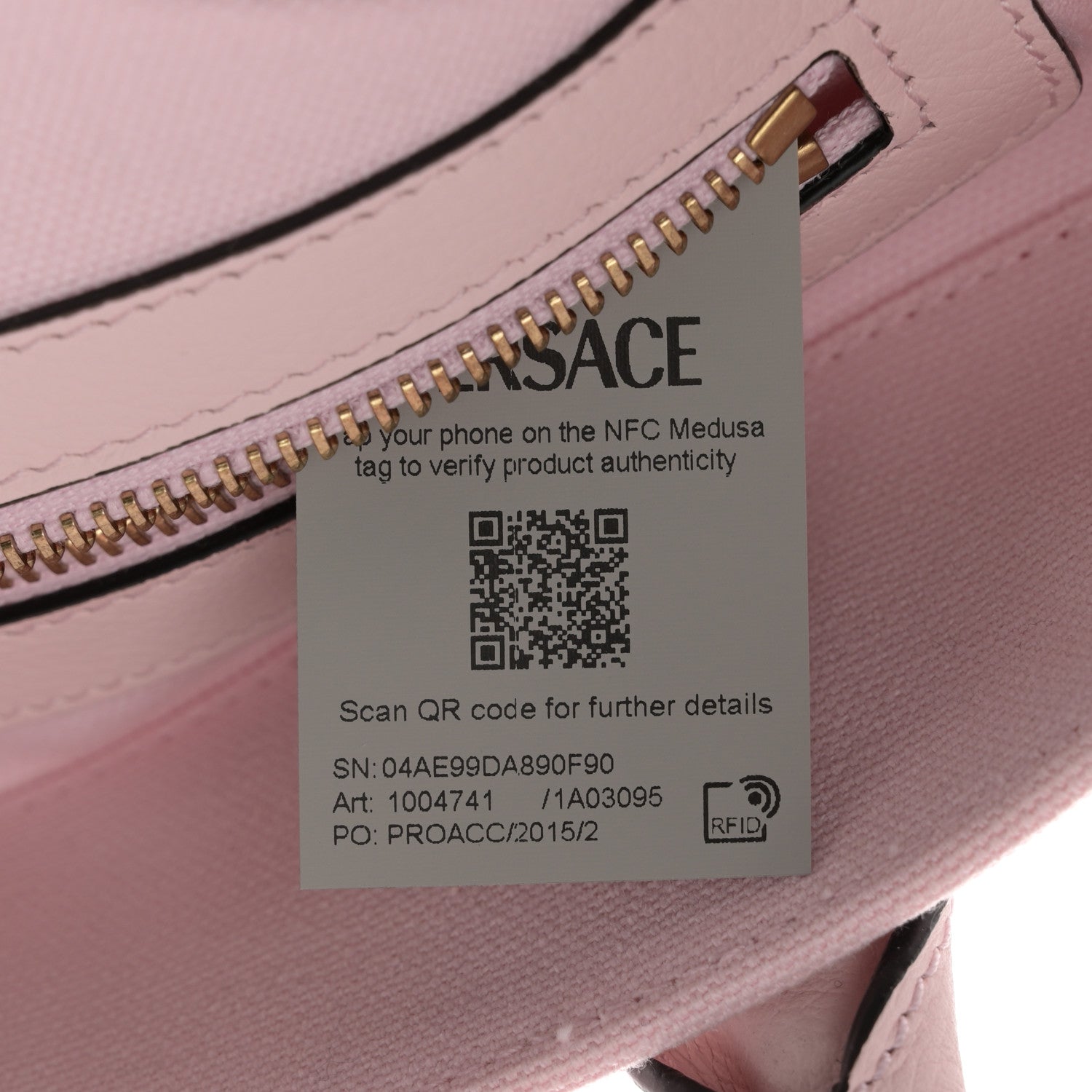 Versace Canvas Calfskin La Medusa Tote Bag Pink 7 of 14