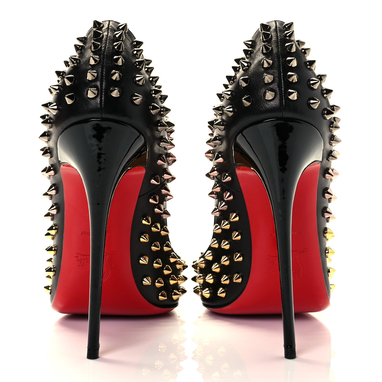 Christian Louboutin Kid Patent Follies Spikes 120 Pumps 39 Black 5 of 9