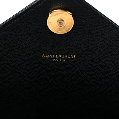 Saint Laurent Grain De Poudre Matelasse Chevron Large Monogram Satchel Black 6 of 11