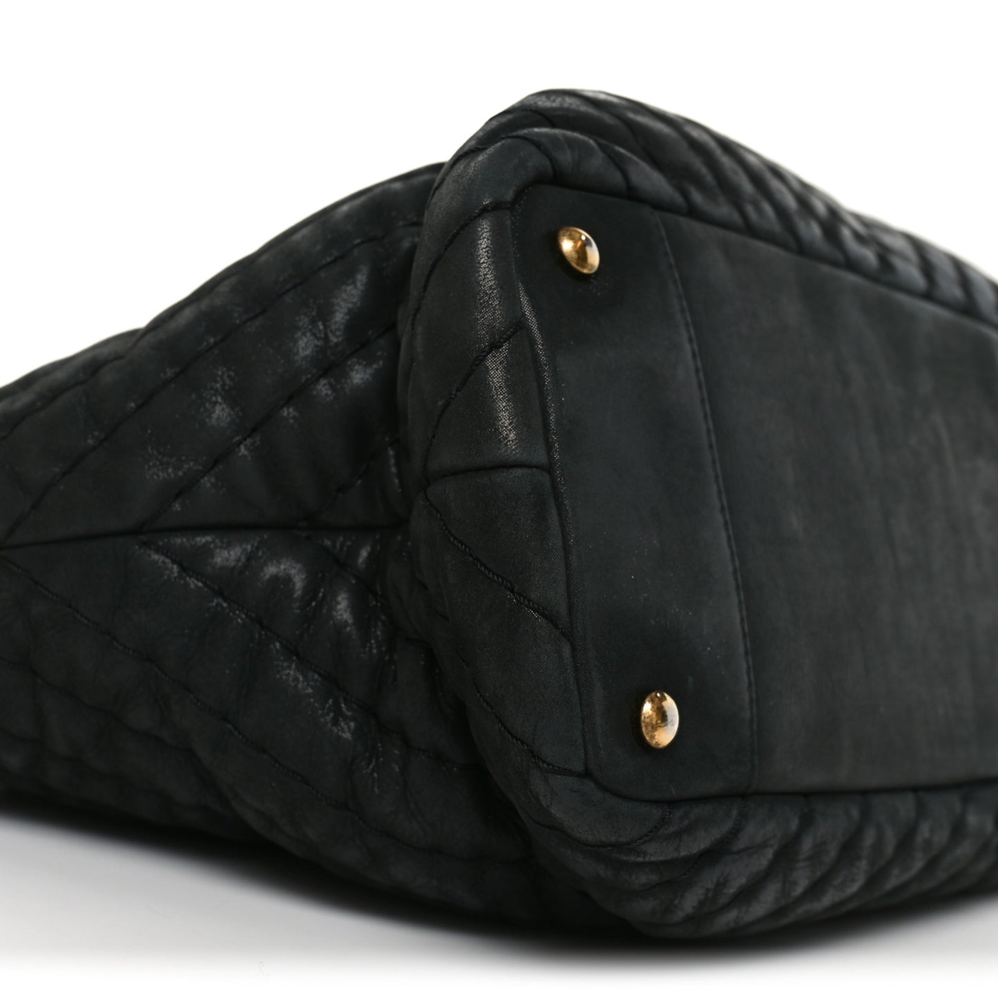 Calfskin Chevron Quilted Surpique Tote Black