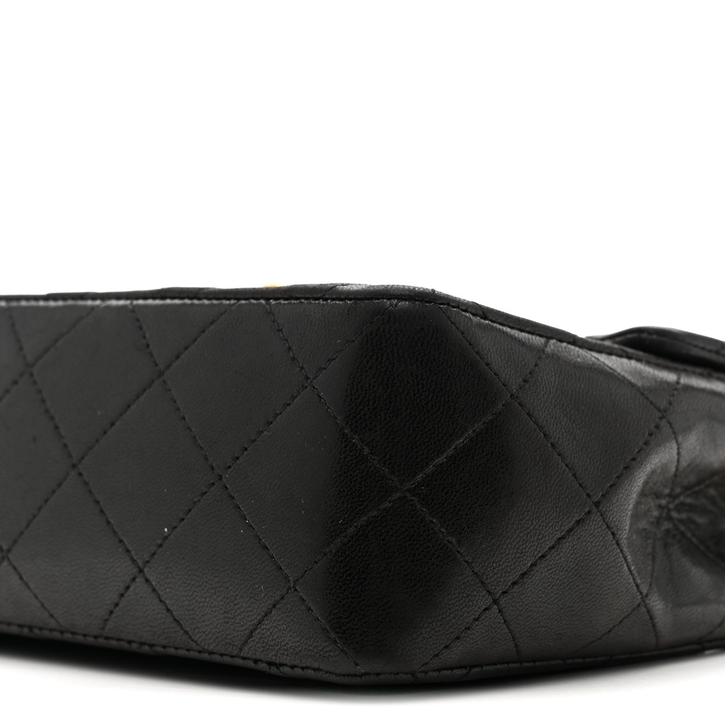 Lambskin Quilted Mini Square Flap Black