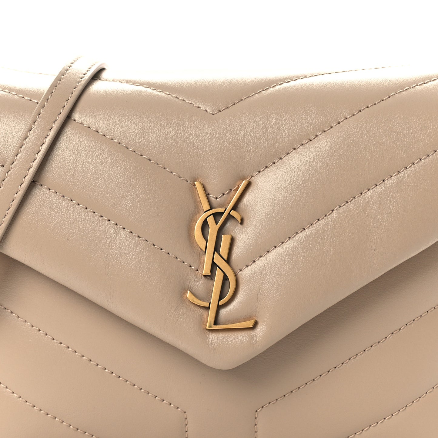Calfskin Y Quilted Monogram Toy Loulou Crossbody Bag Dark Beige Dark Beige