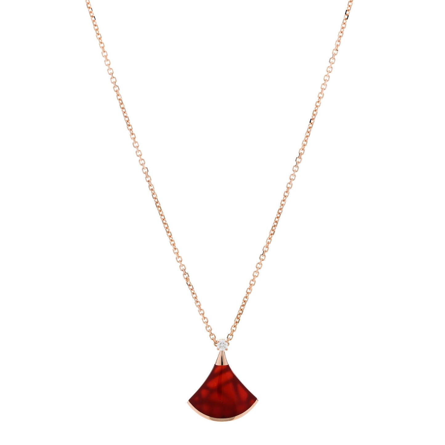 18K Rose Gold Diamond Carnelian Divas' Dream Pendant Necklace