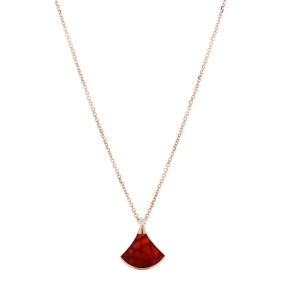 Bulgari 18K Rose Gold Diamond Carnelian Divas' Dream Pendant Necklace 1 of 7