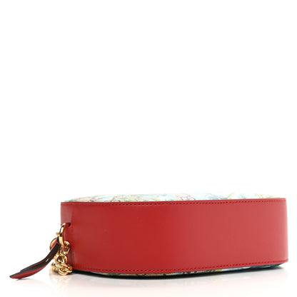 Gucci GG Supreme Monogram Blooms Mini Chain Shoulder Bag Beige Blue Navy Hibiscus Red 3 of 9