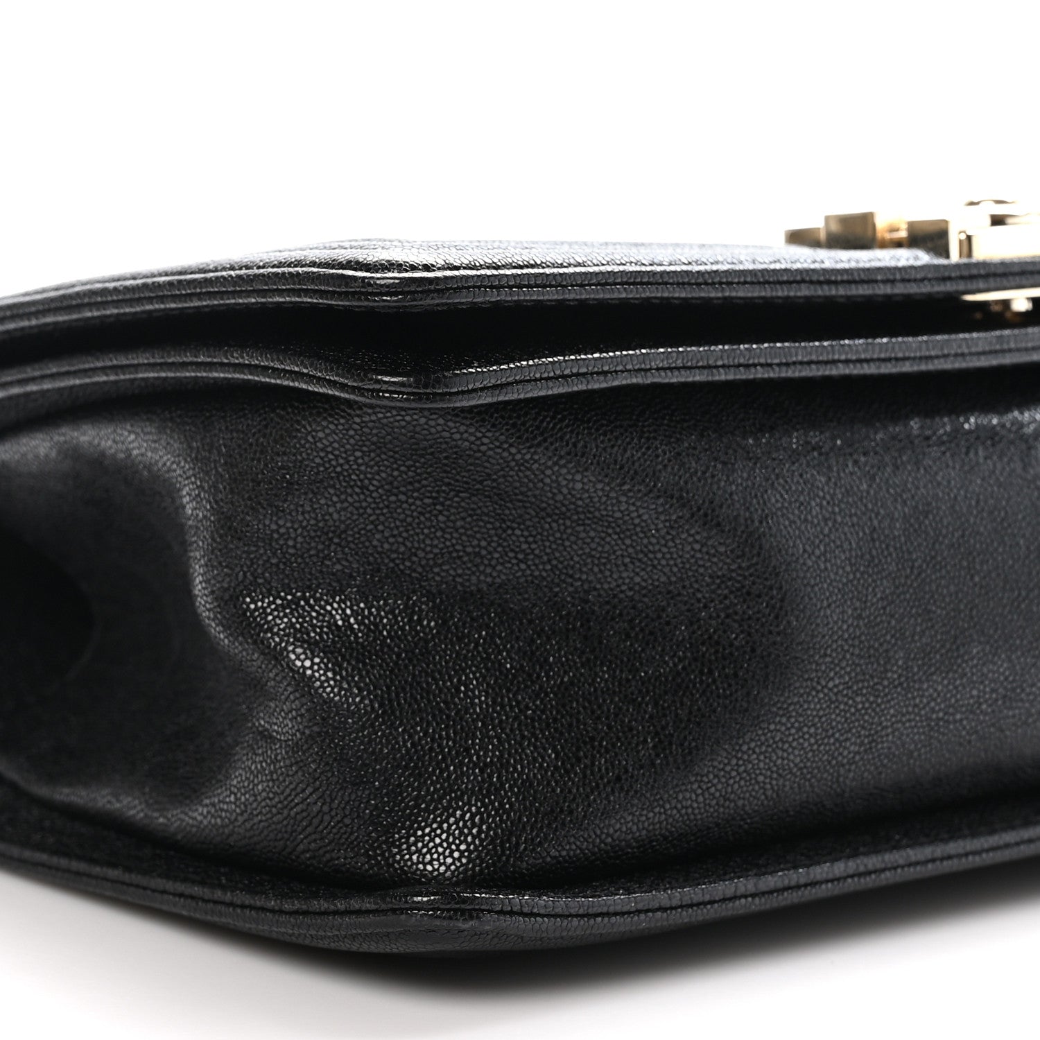 Chanel Caviar Chevron Quilted Medium Boy Flap Black 9 of 10