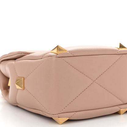 Valentino Garavani Nappa Large Roman Stud Shoulder Bag Rose Cannelle 8 of 9