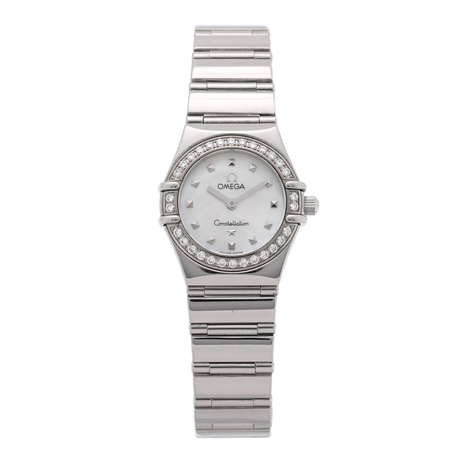 Omega Stainless Steel Diamond Bezel Mother of Pearl 22mm Constellation My Choice Quartz Watch 1465.71.00 1 of 4