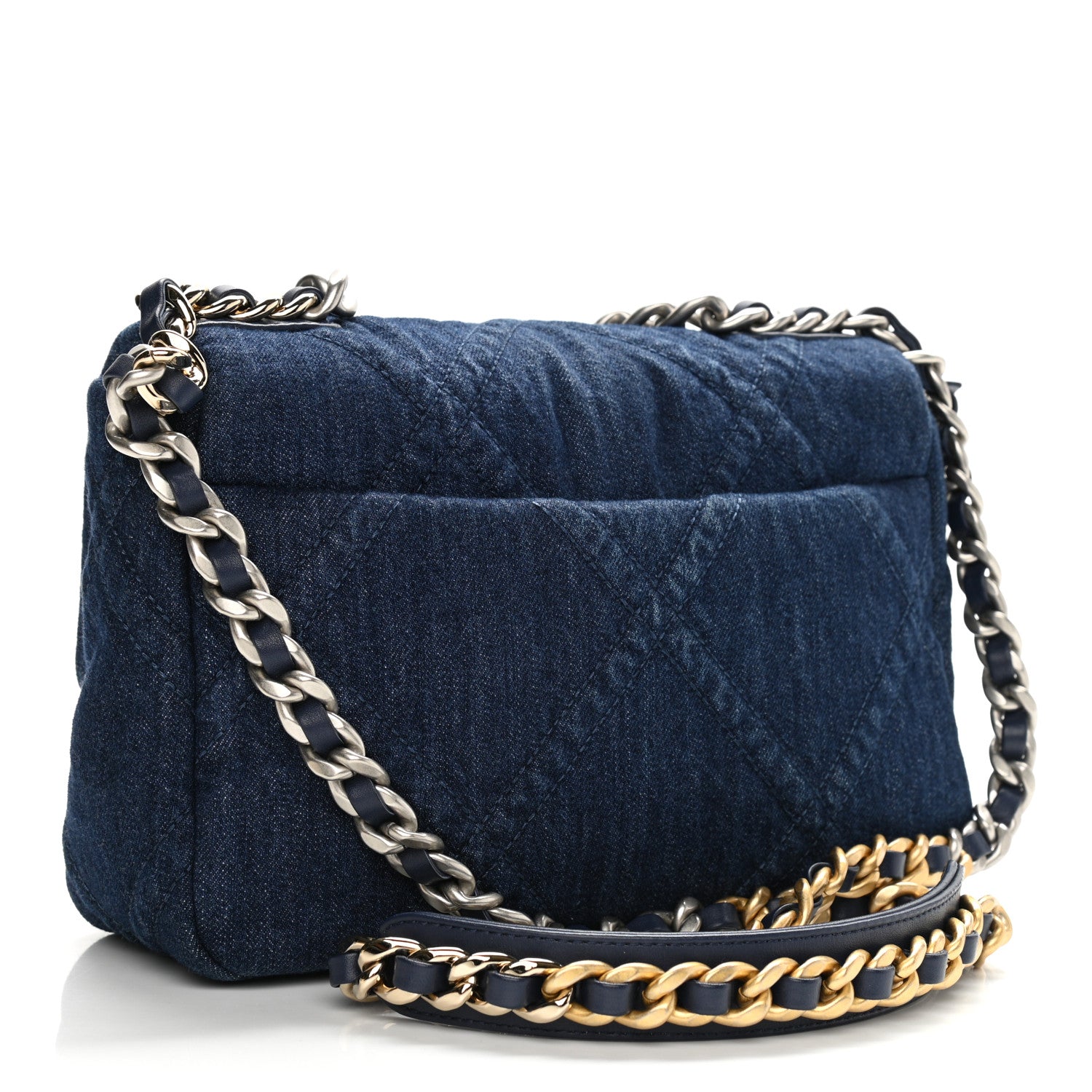 Chanel Denim Quilted Medium Chanel 19 Flap Blue 3 of 11