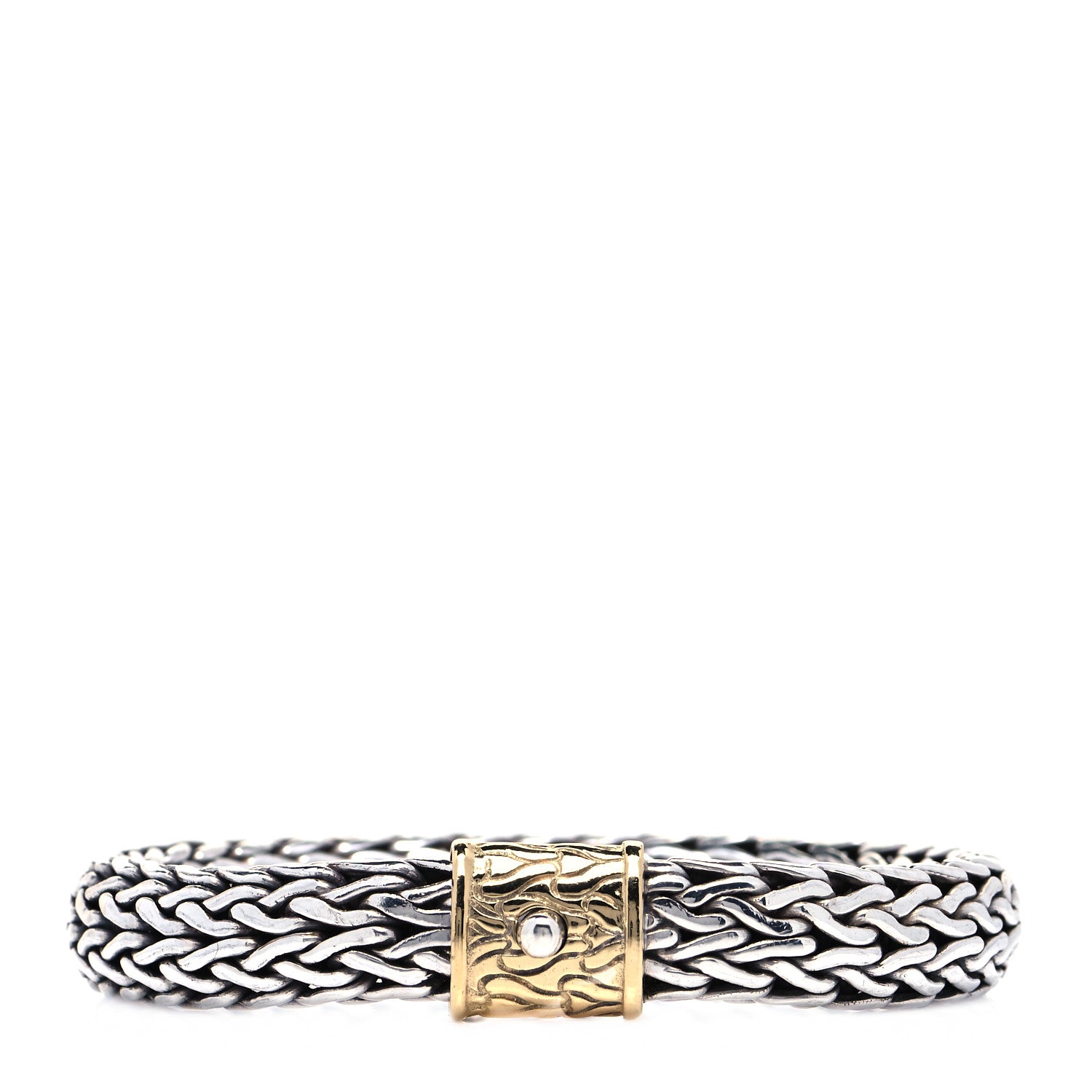 John Hardy Sterling Silver 14K Yellow Gold 11mm Classic Chain Bracelet S 1 of 10