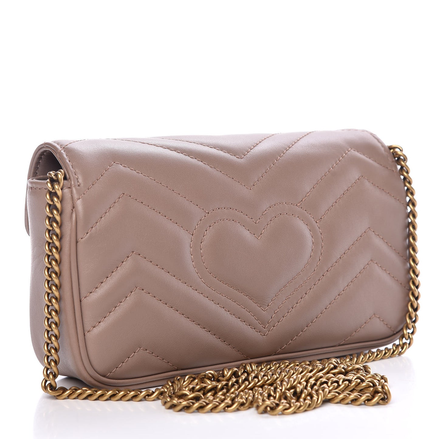 Calfskin Matelasse Super Mini GG Marmont Shoulder Bag Porcelain Rose