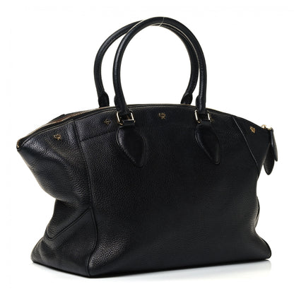 MCM Grained Calfskin Studded Satchel Black 2 of 4