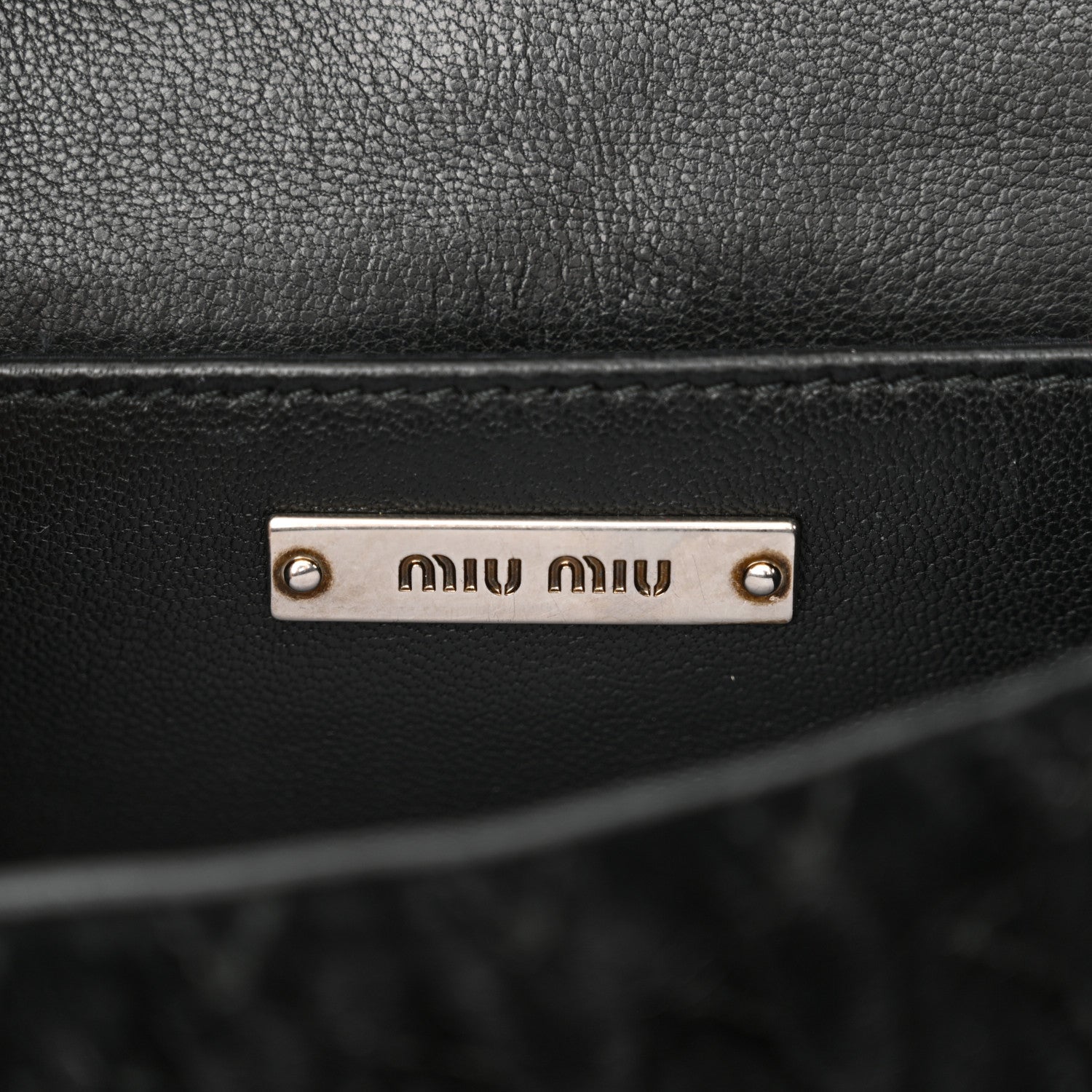 Miu Miu Velvet Matelasse Pearl Embellished Chain Black 6 of 13