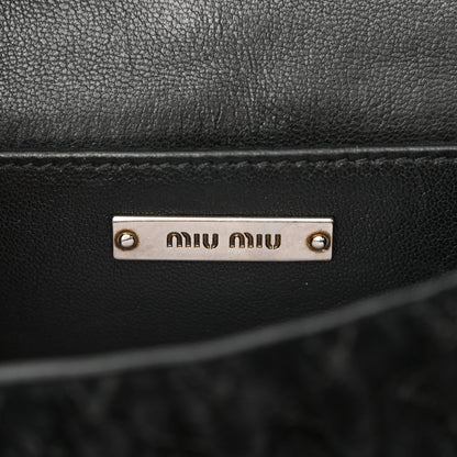 Miu Miu Velvet Matelasse Pearl Embellished Chain Black 6 of 13