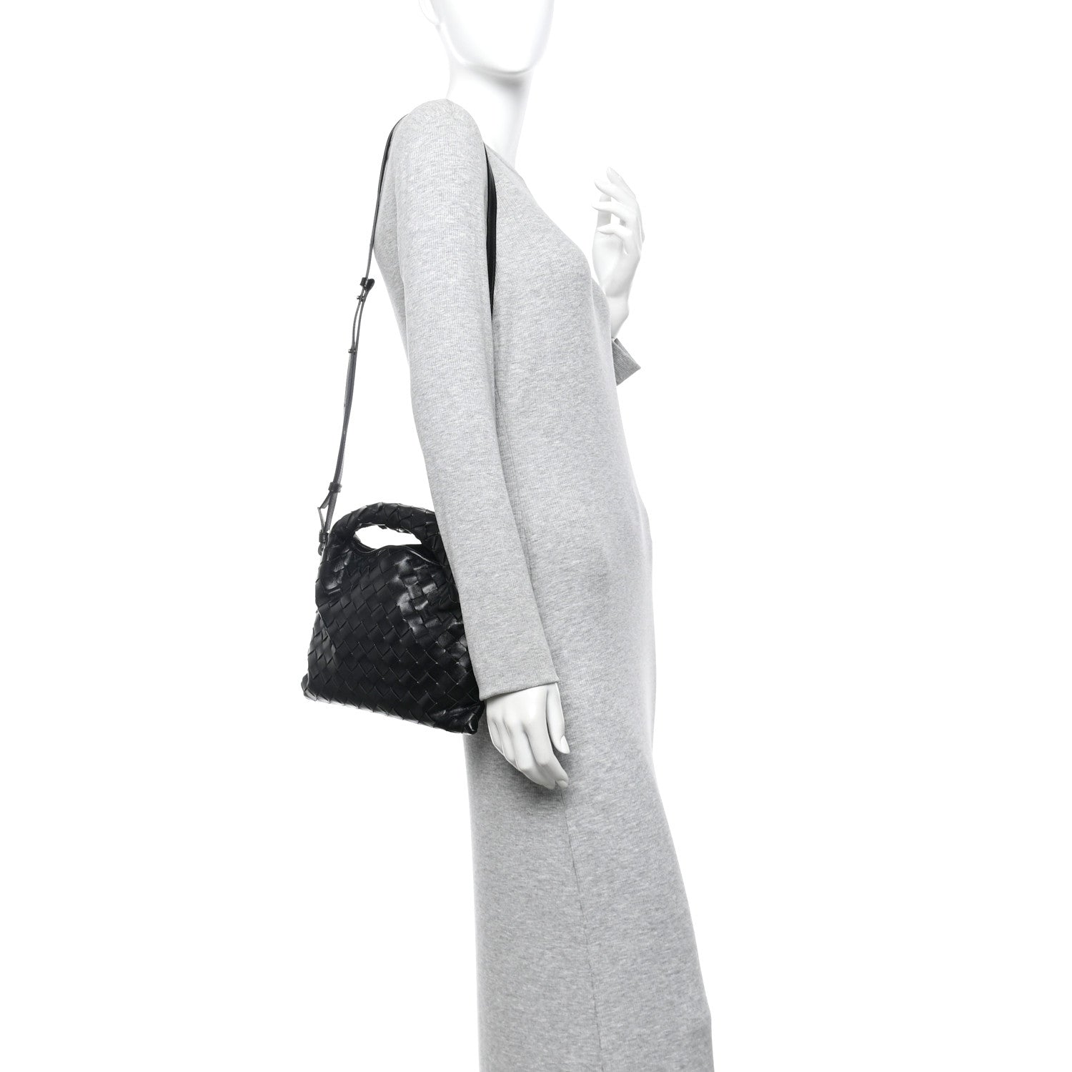 Bottega Veneta Calfskin Intrecciato Mini Hop Black 2 of 12