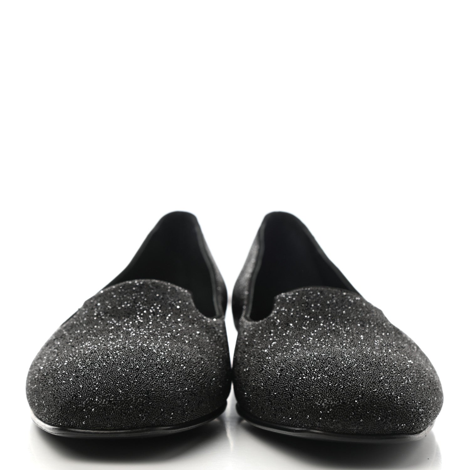 Hermes Glitter Holly Ballerina Flats 38 Black 2 of 7