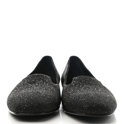 Hermes Glitter Holly Ballerina Flats 38 Black 2 of 7