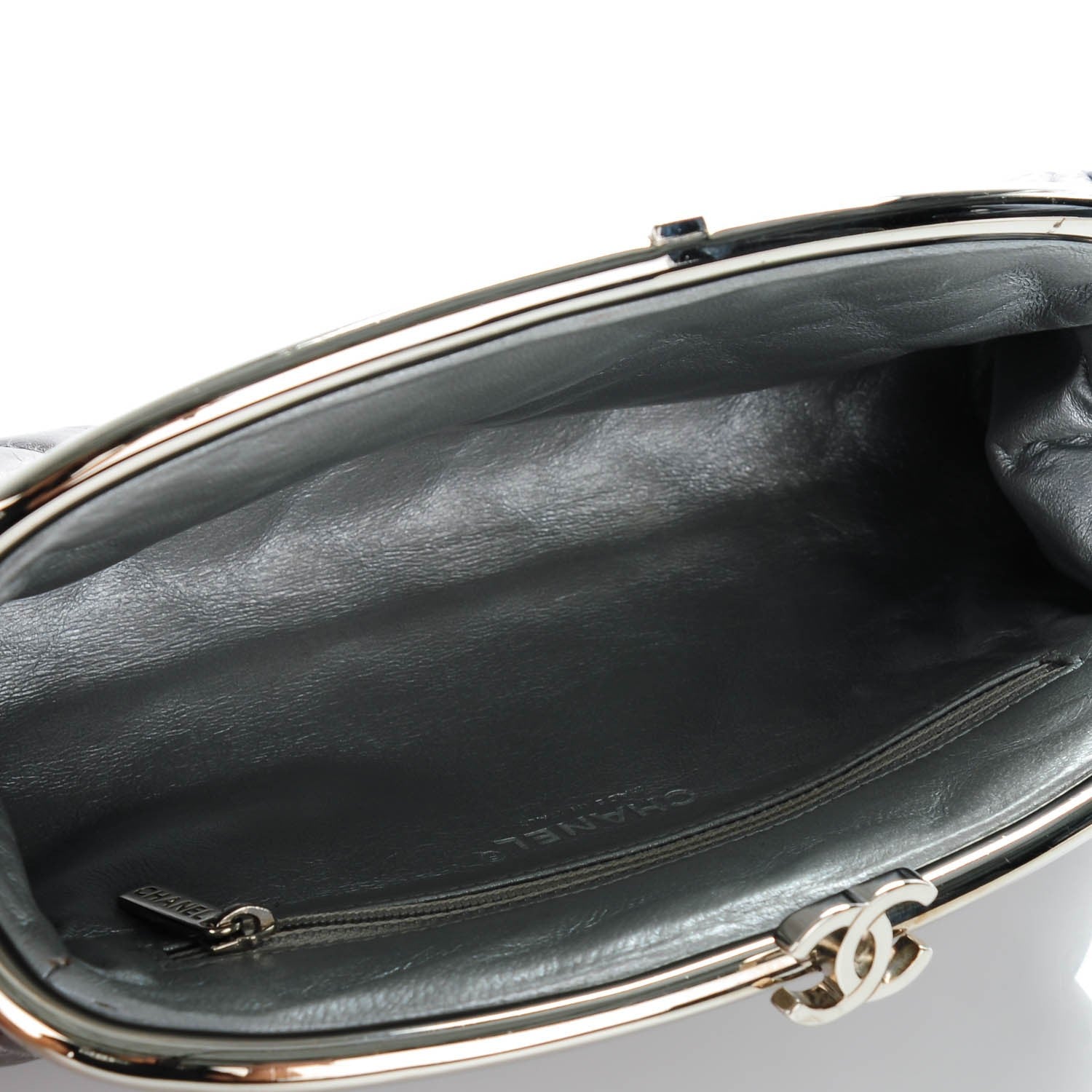 Chanel Metallic Aged Calfskin Quilted Timeless Clutch Silver 5 of 7
